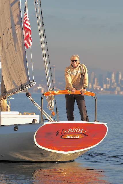 Karl Bischoff’s schooner “Bish” sailing on Seattle’s Puget Sound